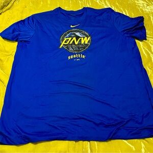 Nike Dri-Fit Blue and Yellow PNW Seattle Graphic Tee XXL